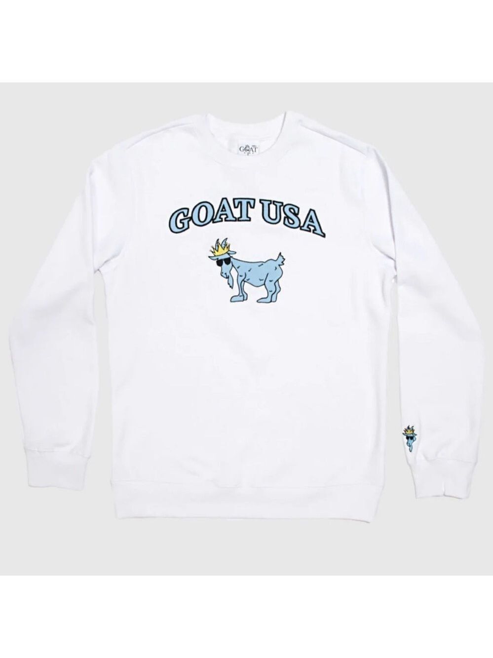 GOAT USA White crewneck pullover Sweatshirt size large